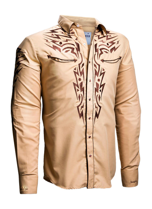 Rafael Amaya Long Sleeve Western Shirt In Yellow - 081CA01