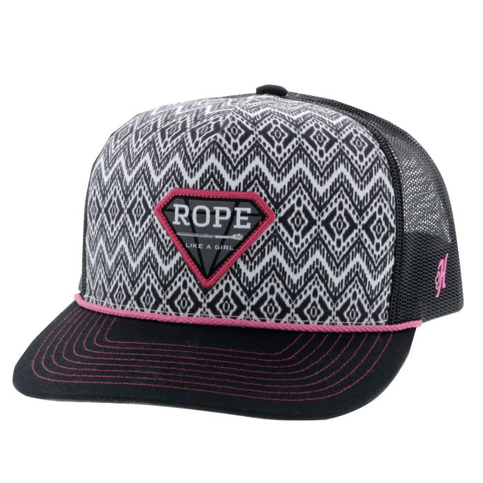 Hooey Rope Like A Girl Ladies Snapback 6-Panel 2029T-WHBK