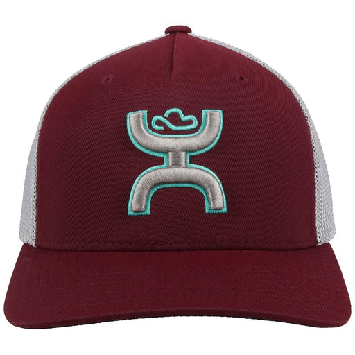 Hooey "Coach" Maroon & Grey Mesh 5 Panel W/ 3D Logo - 2112MAGY