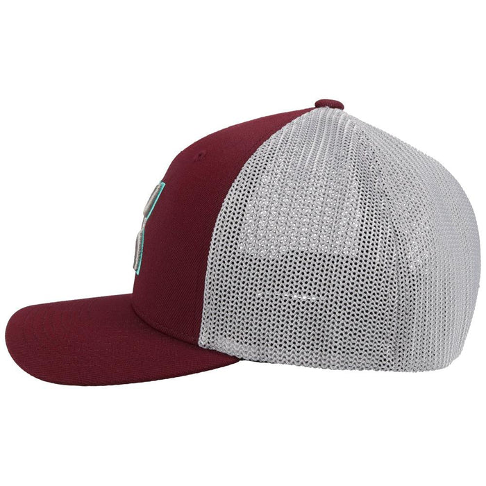 Hooey "Coach" Maroon & Grey Mesh 5 Panel W/ 3D Logo - 2112MAGY