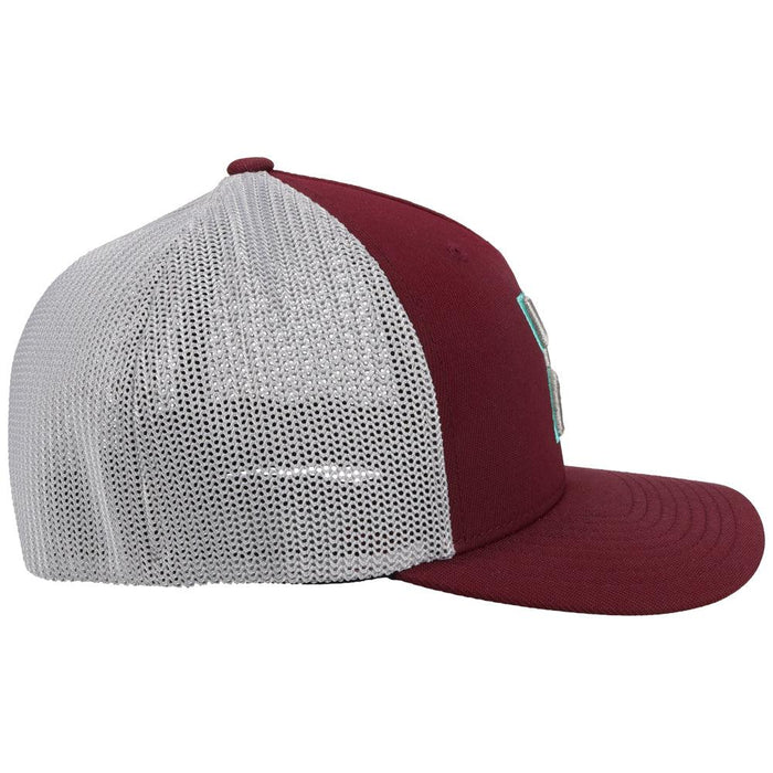 Hooey "Coach" Maroon & Grey Mesh 5 Panel W/ 3D Logo - 2112MAGY
