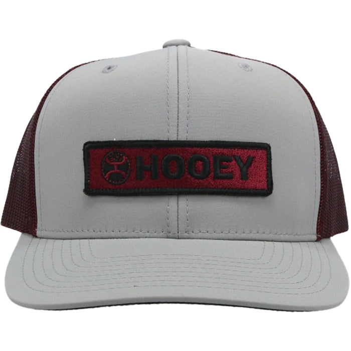 HOOEY Men's LOCKUP Grey/Maroon Trucker Cap - 2113T-GYMA
