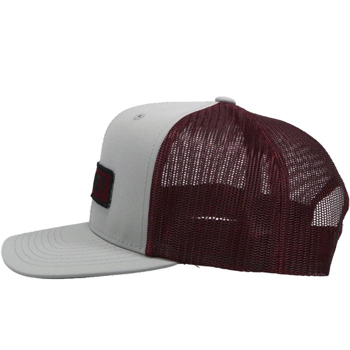HOOEY Men's LOCKUP Grey/Maroon Trucker Cap - 2113T-GYMA
