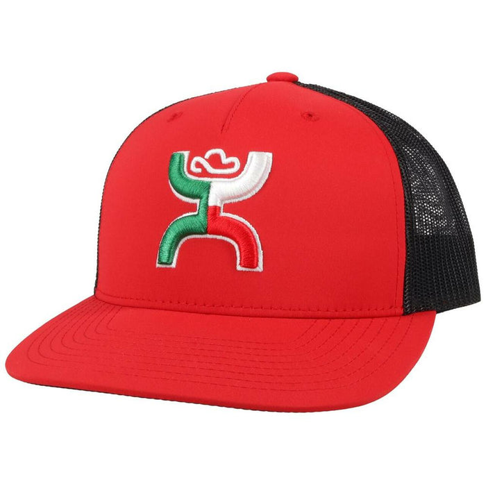 HOOEY Men's Texican Trucker Cap - 2118T-RDBK RED/BLACK "Boquillas" Mexico