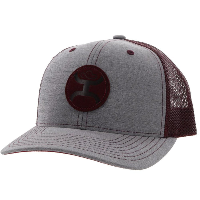 Hooey "Blush" Grey/Burgundy Snapback Trucker Hat With Grey Logo - 2205T-GYBU