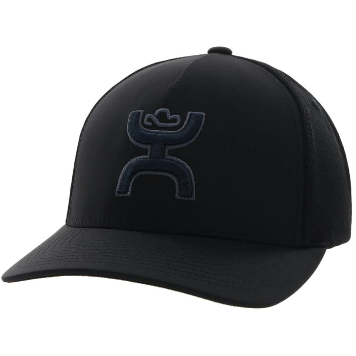 Hooey "Coach" Black Flexfit 5 Panel W/ 3D Logo - 2212BK