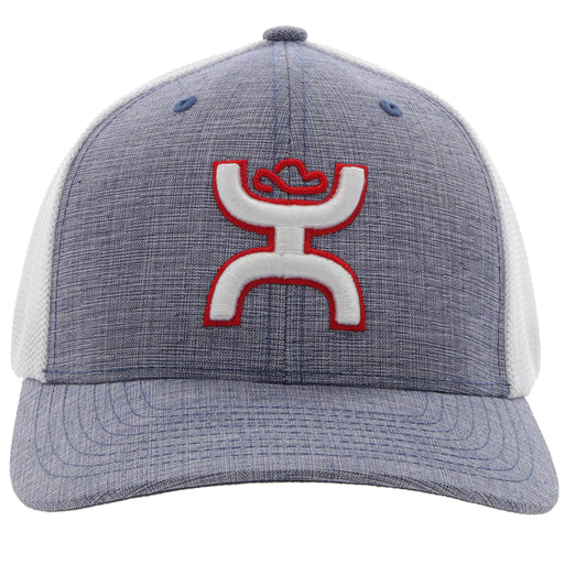 Hooey "Coach" Denim / White Mesh Flexfit 5 Panel W/ 3D Hooey Logo