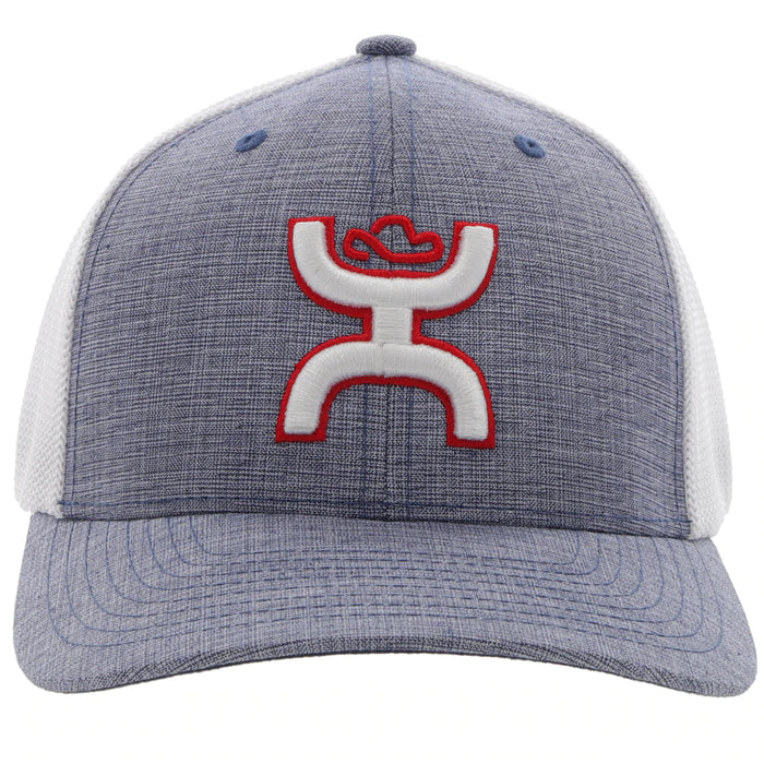 Hooey "Coach" Denim / White Mesh Flexfit 5 Panel W/ 3D Hooey Logo