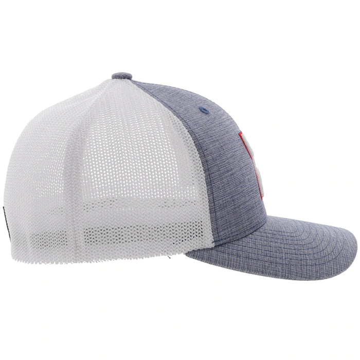 Hooey "Coach" Denim / White Mesh Flexfit 5 Panel W/ 3D Hooey Logo