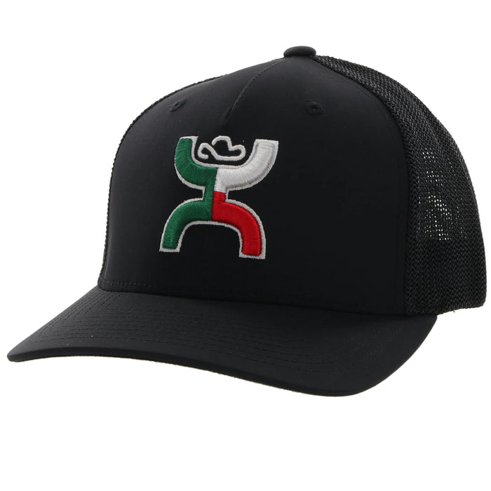 HOOEY Men's Trucker Cap -2218BK "BOQUILLAS" Black Flexfit