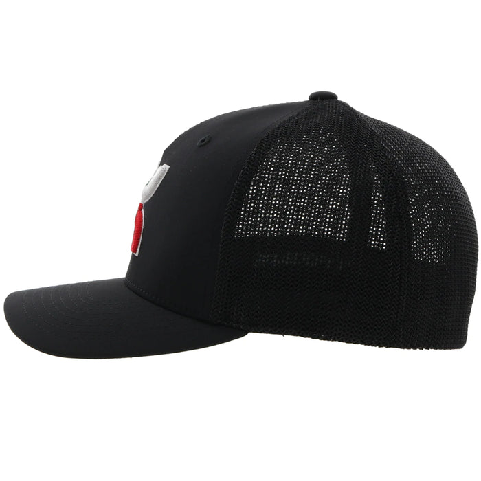 HOOEY Men's Trucker Cap -2218BK "BOQUILLAS" Black Flexfit