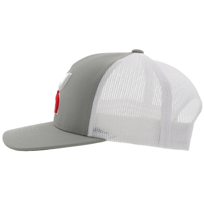 HOOEY Men's Trucker Cap -2218T-GYWH "BOQUILLAS" GREY/WHITE