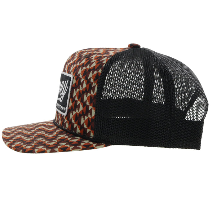 Hooey Lakota Brown/Black 5-Panel Trucker Hat with Patch - 2248T-BRBK
