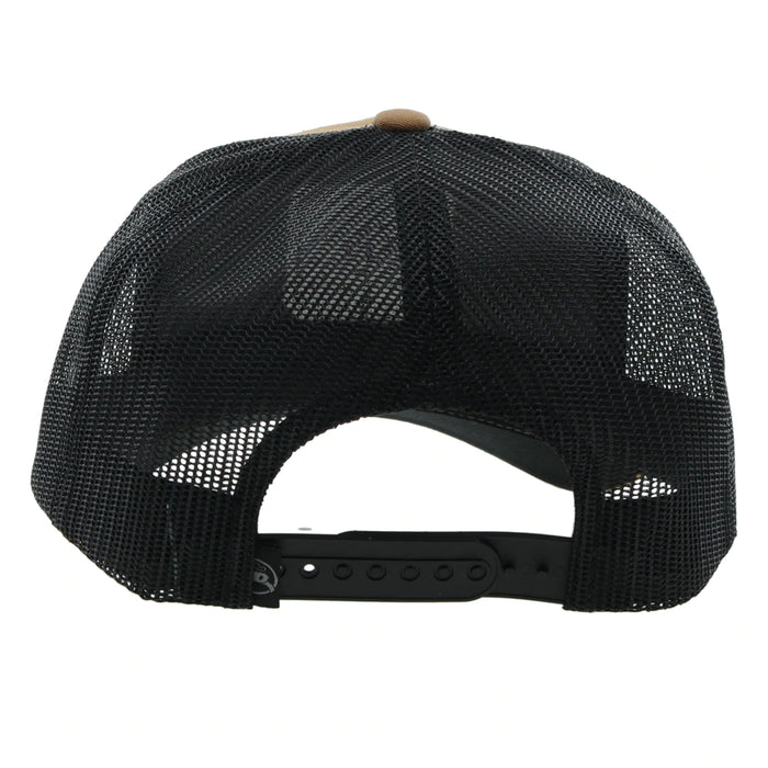 Hooey "TIBBS" ROUGHY TAN/BLACK Snapback Trucker Hat With Patch- 4038T-TNBK