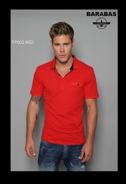 Barabas Men's Classic Red Polo
