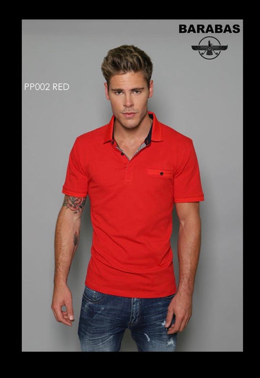 Barabas Men's Classic Red Polo
