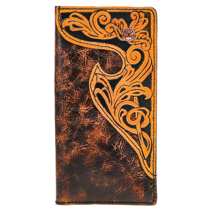 Hooey "Llano" Rodeo Hooey Western Wallet Tan/Brown W/Floral Design - HW015-BRTN