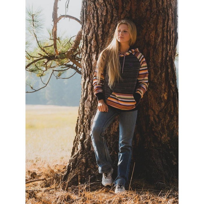 Hooey "Catalina" Ladies Black Space Dye Hoodie -HH1167BKSP