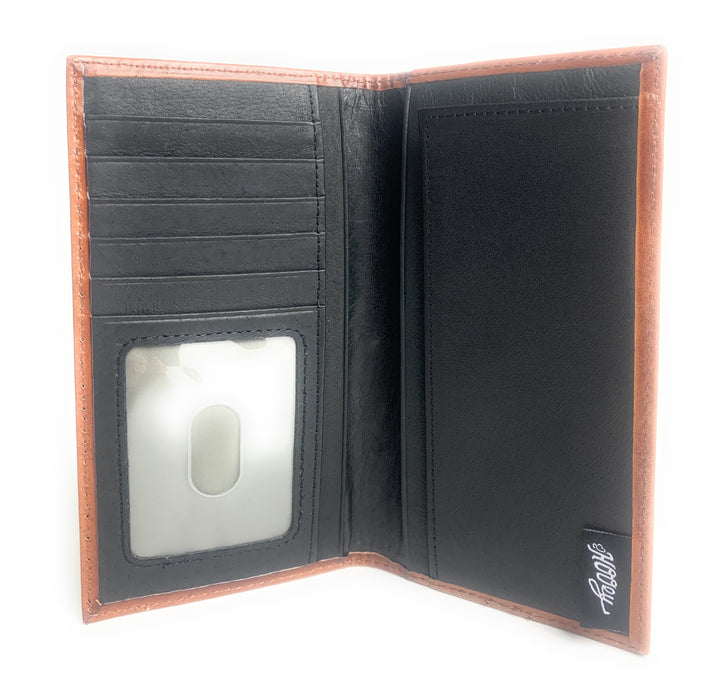 Hooey Floral Tooling Red Logo Rodeo Wallet Brown -1989566W1