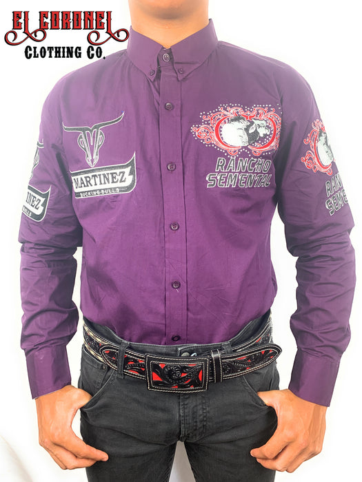 Camisa Estilo Rancho La Mision En Morado De Marca Rancho Semental