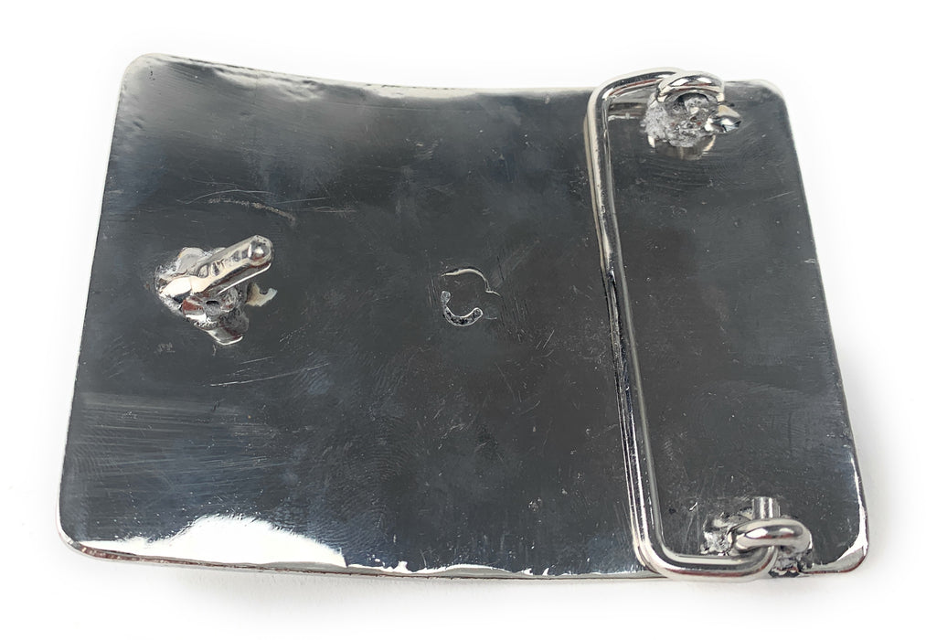 Charro Flowered Western Belt Buckle - (Hebilla Charra Floreada Con Boton De Rosa)