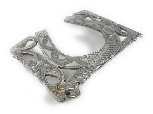 Charro Flowered Horseshoe Western Belt Buckle - (Hebilla Charra Floreada Con Herradura)