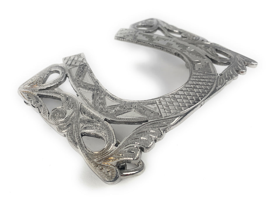 Charro Flowered Horseshoe Western Belt Buckle - (Hebilla Charra Floreada Con Herradura)