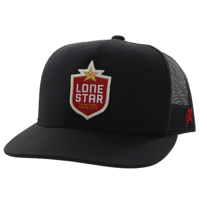 Hooey "Lone Star Shield" 5-Panel Trucker Hat with Patch - LS011T-BK