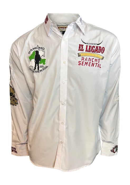 Camisa Estilo Rancho El Legado En Blanco De Marca Rancho Semental