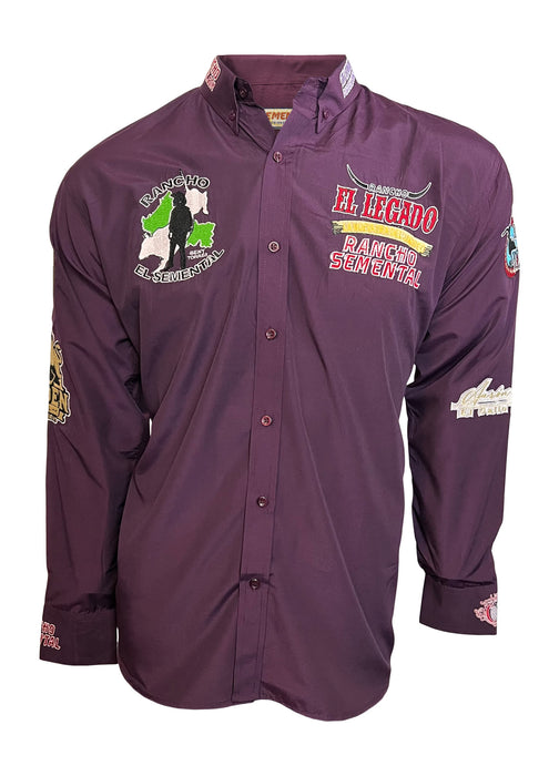 Camisa Estilo Rancho El Legado En Morado De Marca Rancho Semental