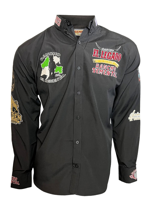Camisa Estilo Rancho El Legado En Negro De Marca Rancho Semental