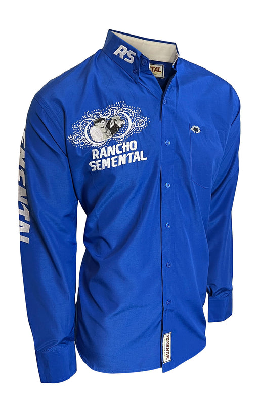 Rancho Semental Men's Blue Long Sleeve Shirt - RSS32