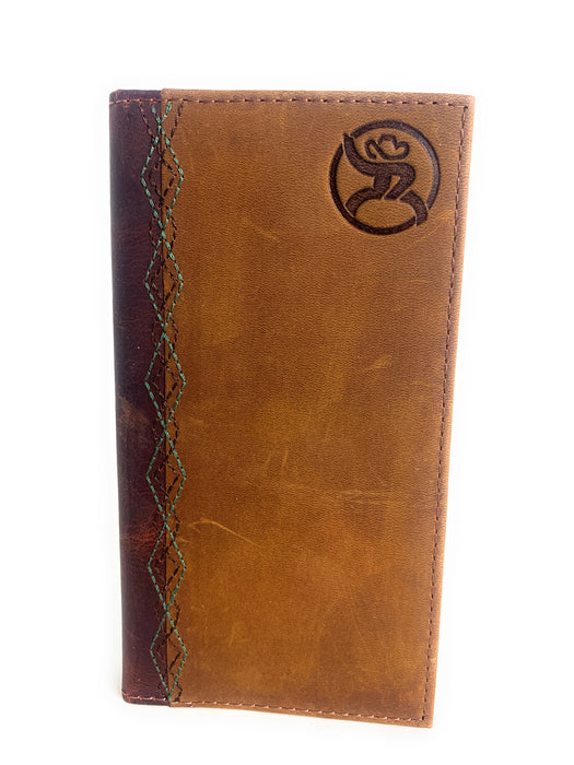 Tonterías Mens cartera del rodeo occidental logotipo de Roughy cuero del avestruz negro Laced
