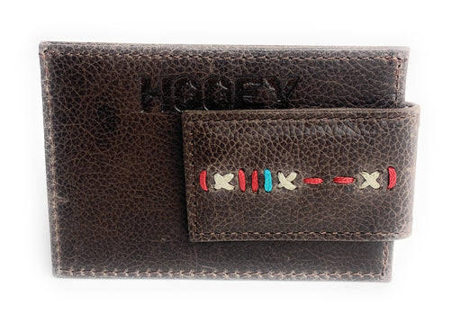 ROUGHY SIGNATURE RODEO CARD WALLET CHOCOLATE & STITCHING