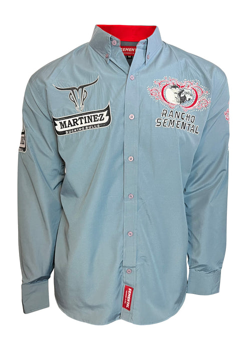 Camisa Estilo Martinez Ranch En Gris De Marca Rancho Semental