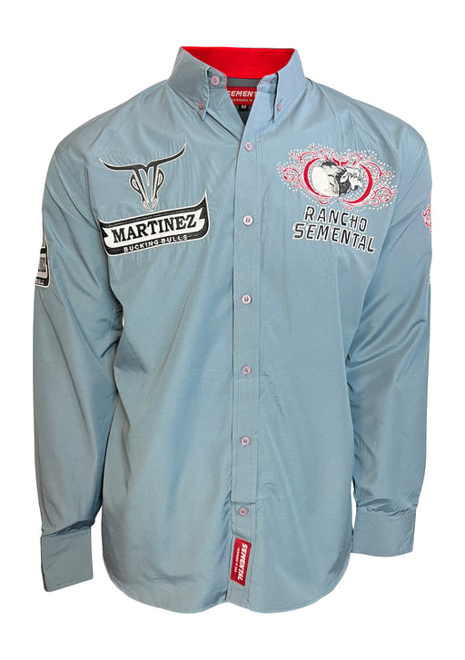 Camisa Estilo Martinez Ranch En Gris De Marca Rancho Semental