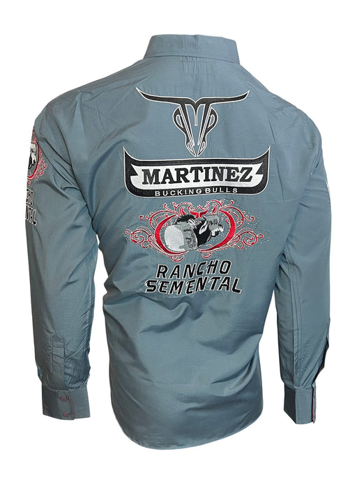 Camisa Estilo Martinez Ranch En Gris De Marca Rancho Semental