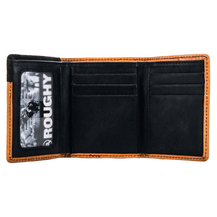 Hooey "Ryder" Roughy Western Trifold Wallet Tan/Red - RTF003-TNRD