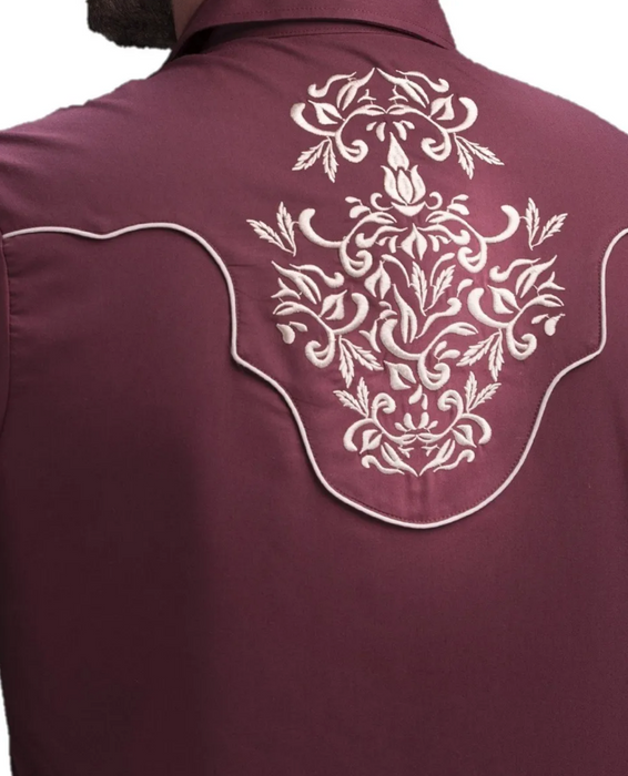 Rafael Amaya Men’s Ranger’s Wine Cowboy Shirt -051CA01