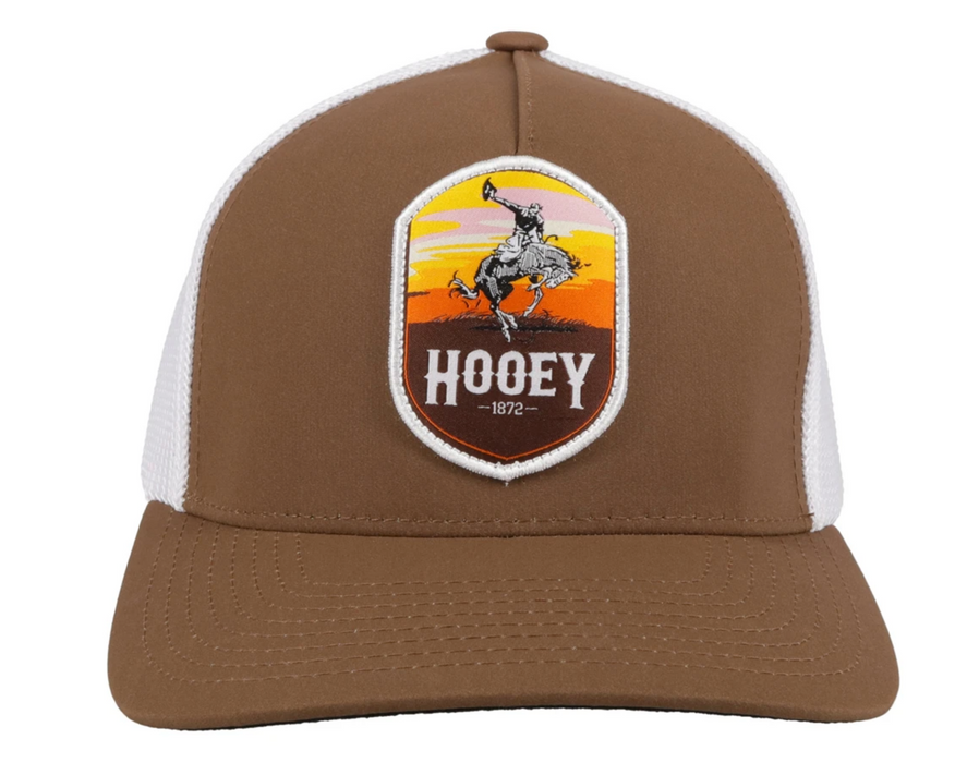 "Cheyenne" Hooey BROWN/White 5-Panel Trucker with Patch -2044T-BRWH