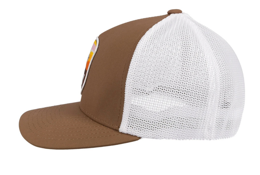 "Cheyenne" Hooey BROWN/White 5-Panel Trucker with Patch -2044T-BRWH