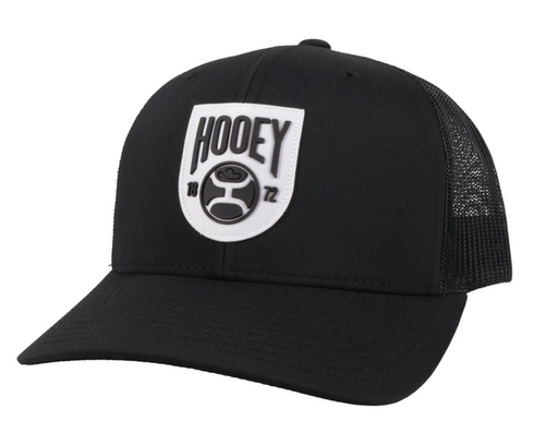 Hooey Bronx Black Snapback Trucker Hat - 2103T-BK W/ White & Black Patch