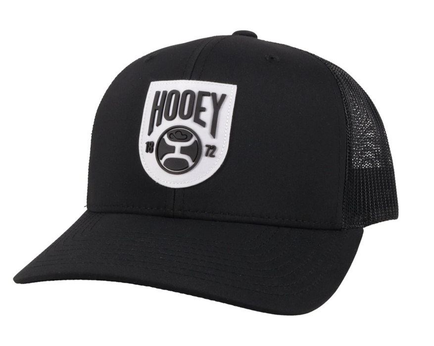 Hooey Bronx Black Snapback Trucker Hat - 2103T-BK W/ White & Black Patch