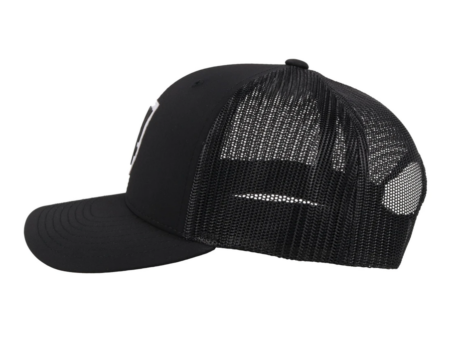 Hooey Bronx Black Snapback Trucker Hat - 2103T-BK W/ White & Black Patch