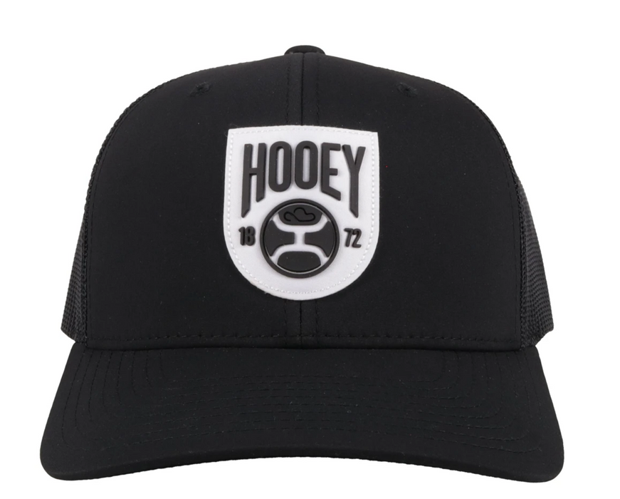 Hooey Bronx Black Snapback Trucker Hat - 2103T-BK W/ White & Black Patch