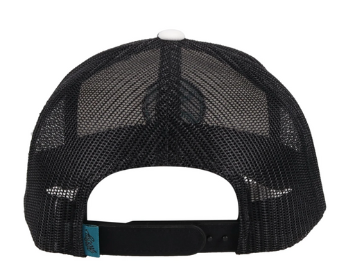 Hooey "Primo" White/Black Snapback Trucker Hat - 2146T-WHBK Blue & Black Patch