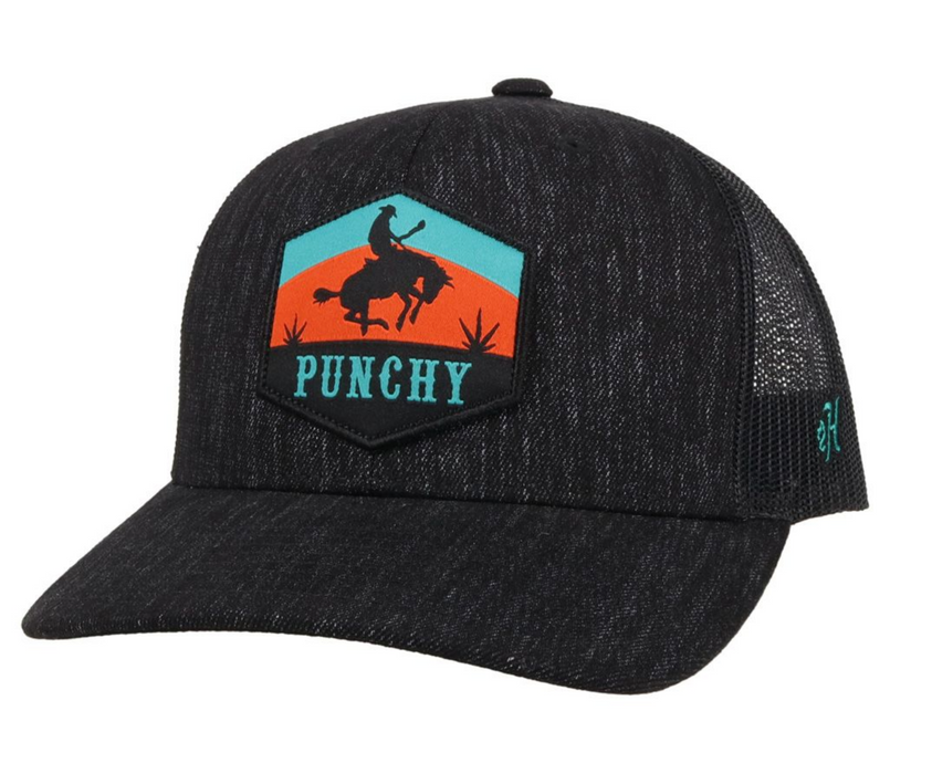 Hooey "PUNCHY" Black/Black Snapback Trucker Hat - 5027T-BK Punchy Patch Logo