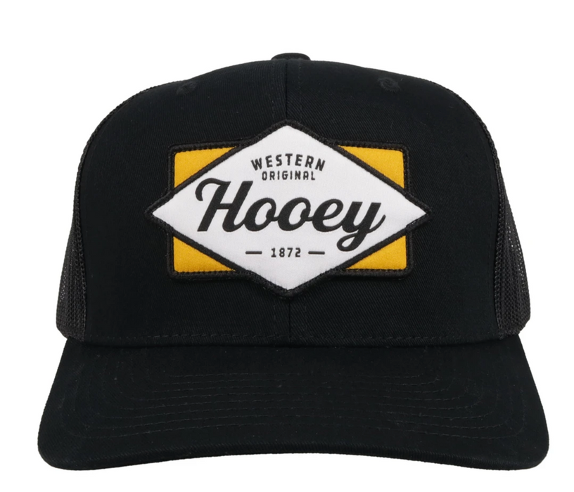 Hooey "DIAMOND" Black Snapback Trucker Hat - 2022T-BK Western Original