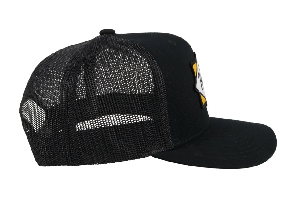 Hooey "DIAMOND" Black Snapback Trucker Hat - 2022T-BK Western Original