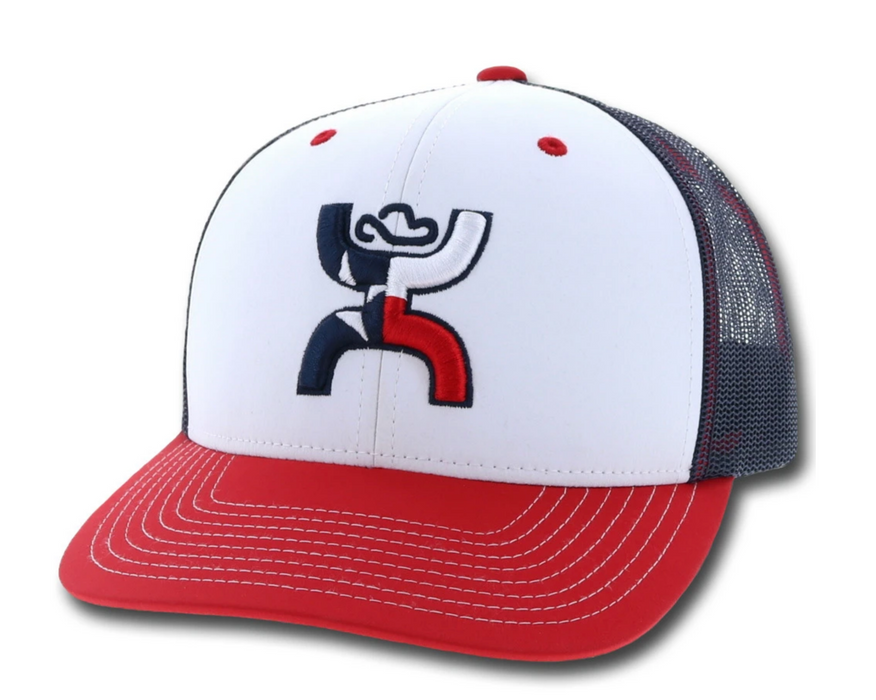 Hooey Youth "TEXICAN" 6-Panel Trucker Hat Red/White/Blue 1909T-WHBL-Y